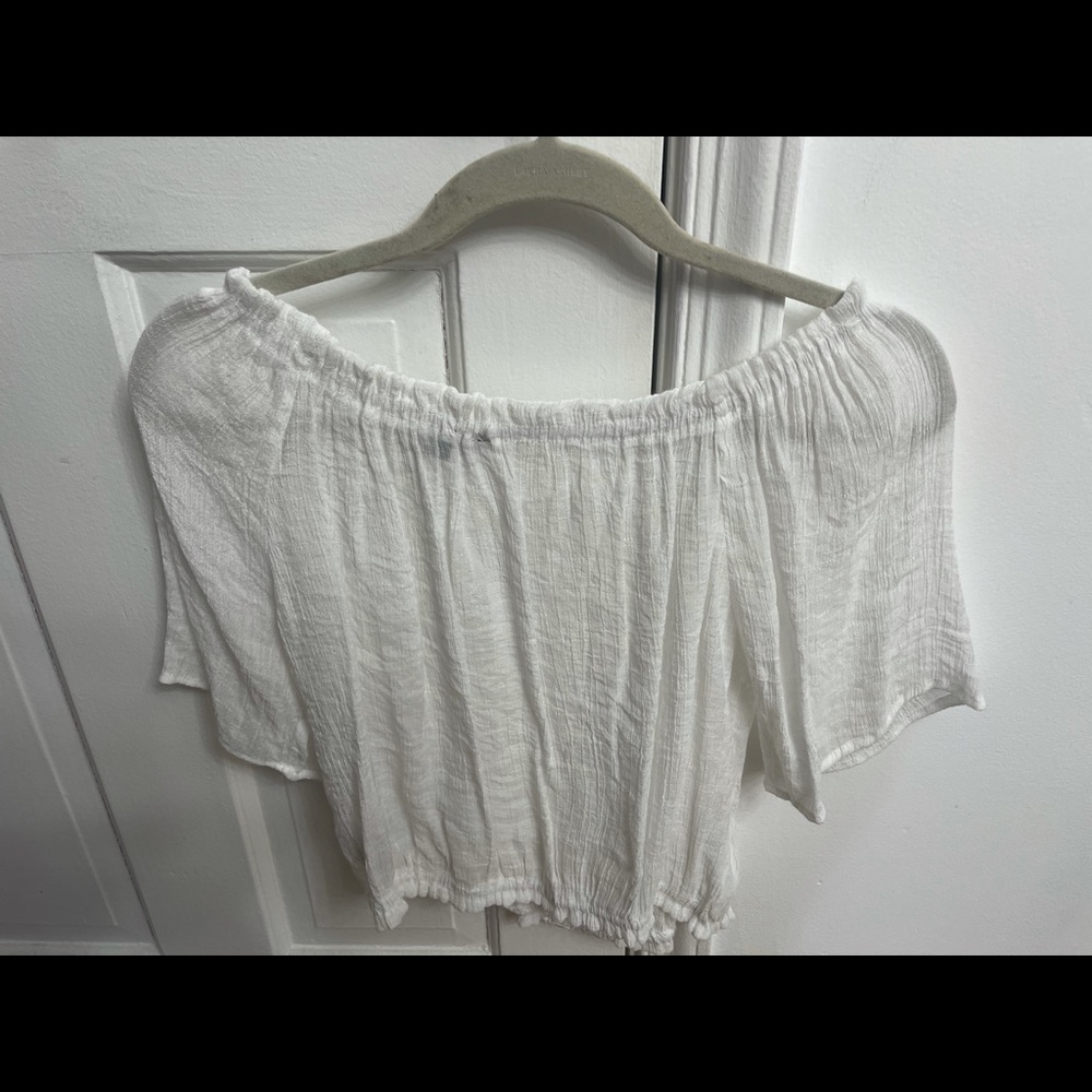 White off shoulder crop top